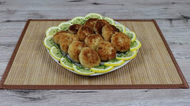 Delicious cod fish patties ready