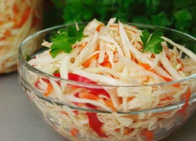Tasty pickled instant cabbage according to a step by step recipe with photo