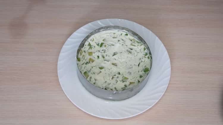 To prepare a salad with avocado and salmon, prepare everything you need