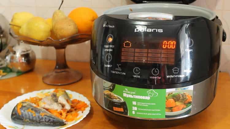 mackerel cooked in a slow cooker is ready