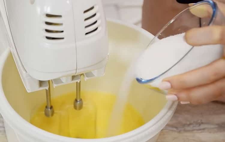 To make sweet pizza, beat butter