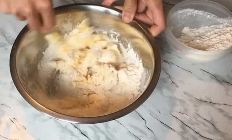 To make cheese biscuits, add flour