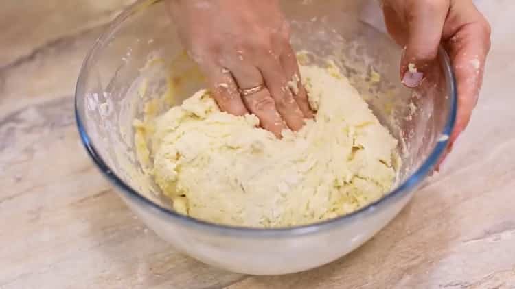 For the preparation of cottage cheese cookies, crow's feet knead the dough