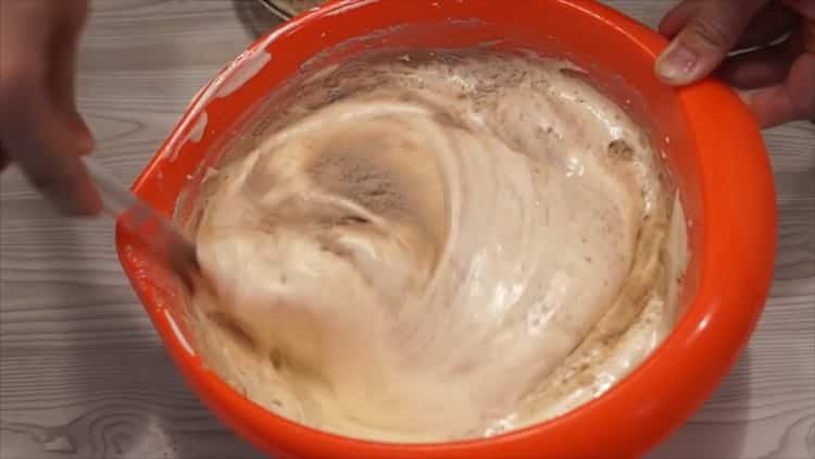 To make a pancho cake with pineapple and walnuts, mix the ingredients