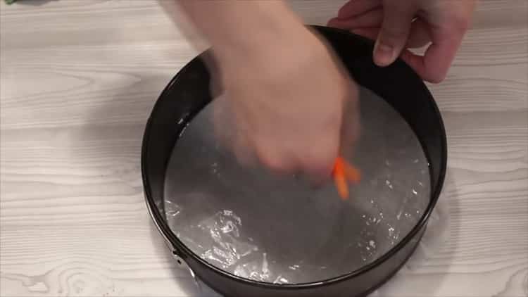 To make a pancho cake with pineapple and walnuts, grease the mold