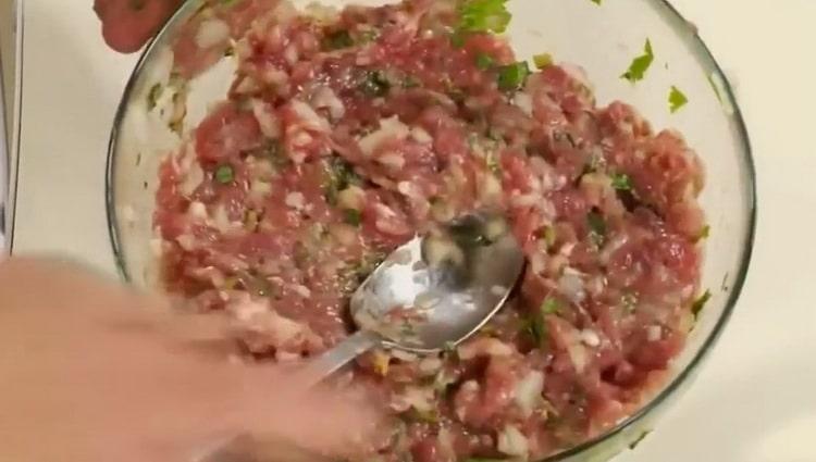 Stuffing for khinkali step by step recipe with photo