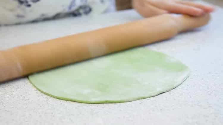 Roll dough to make colored dumplings