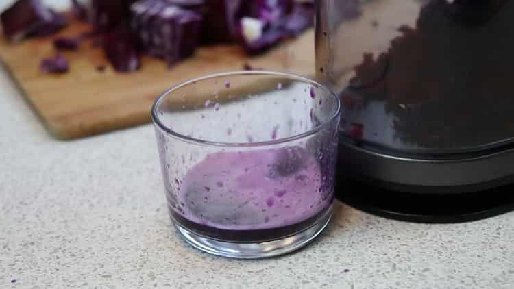 To prepare colored dumplings, prepare cabbage juice