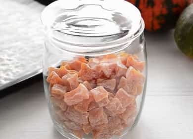 Candied pumpkin at home according to a step by step recipe with a photo