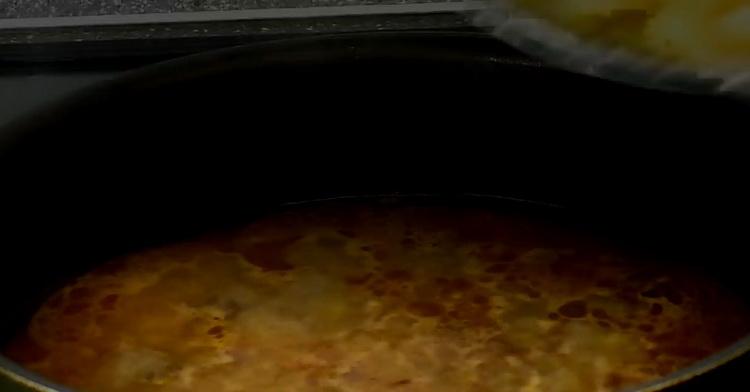 To prepare pasta with meat, prepare the ingredients