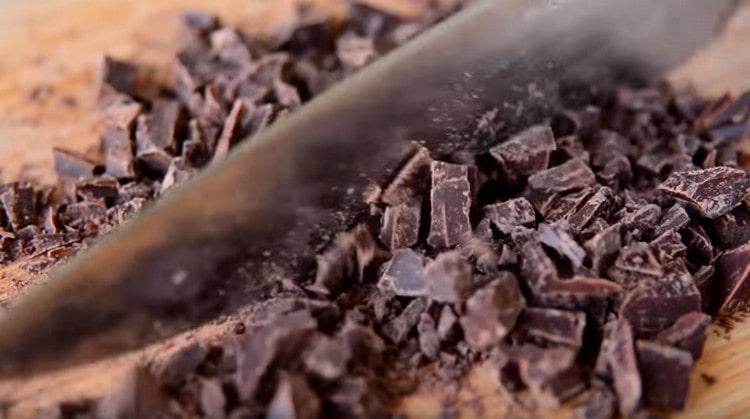 With a tiny knife, chocolate.