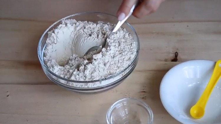 Mix the dry ingredients.