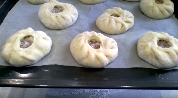 put the blanks on a baking sheet covered with parchment and let them rise a little.