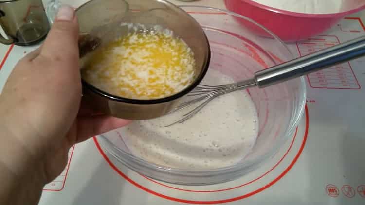 Combine the ingredients for the rosette rolls