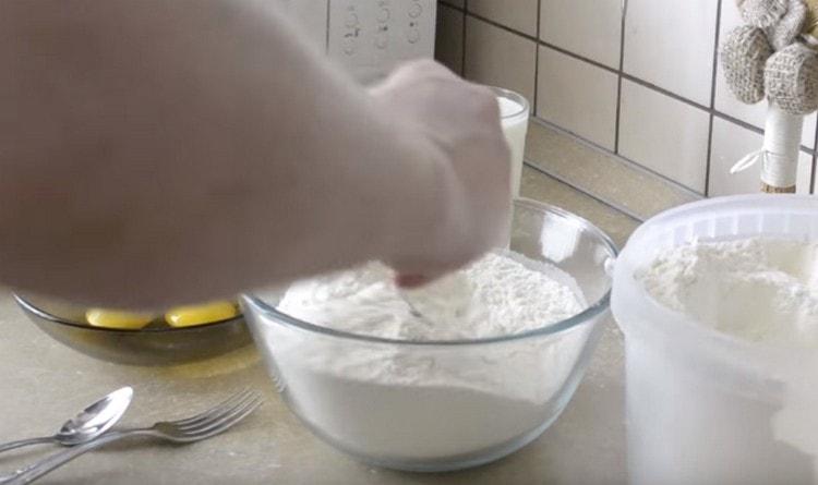 Sift flour into a bowl.