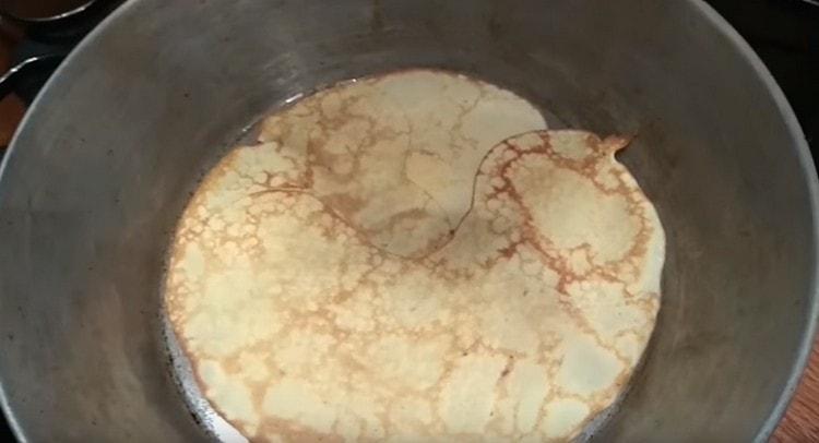 Fry the waffle on both sides.