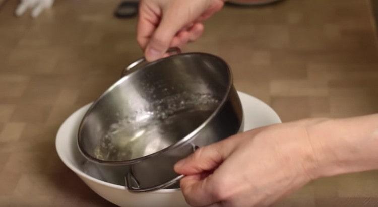 Then the syrup needs to be cooled.