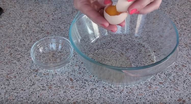 Separate the protein from the yolk.