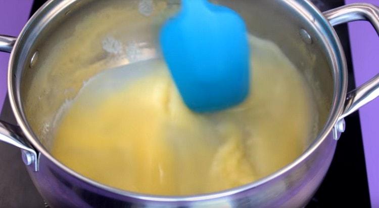 Bring water and oil to a boil.