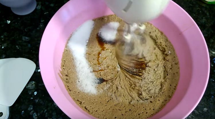 Add molasses, sugar, salt to the dough.