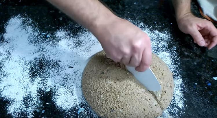 Divide the dough in half.