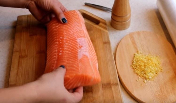 Skin should also be removed from the fillet.