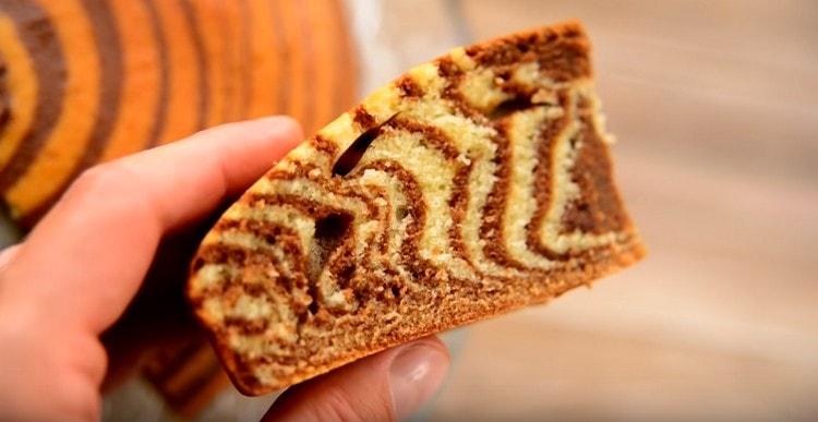 The zebra muffin for this recipe is incredibly delicious.