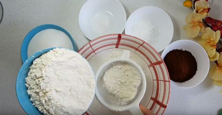 Sift flour into a bowl.