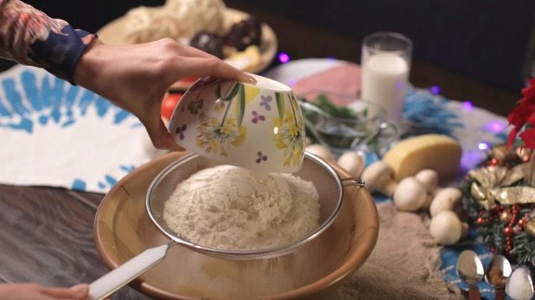 Sift flour to butter.