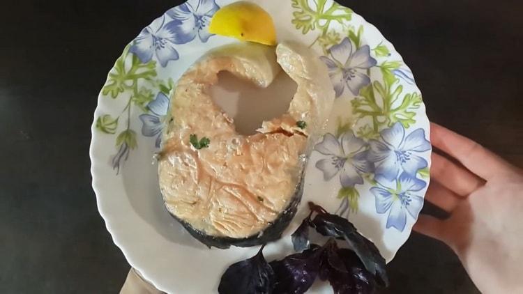 Red fish baked in foil in the oven - tasty and juicy