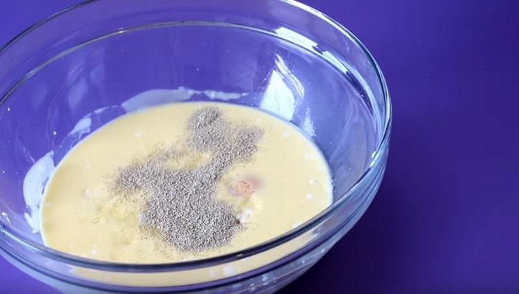 Add sugar, vanilla sugar and dried yeast.