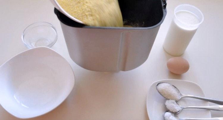 Add wheat and corn flour.