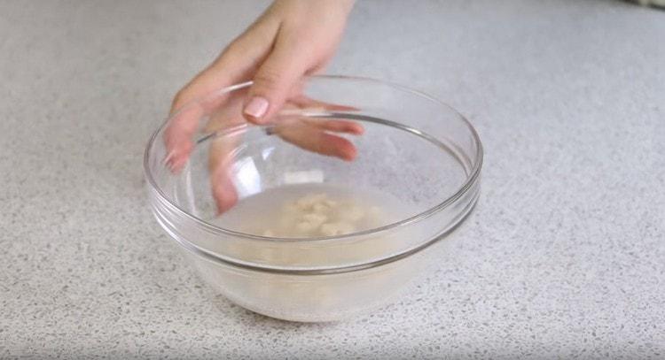 Dissolve yeast in warm water.