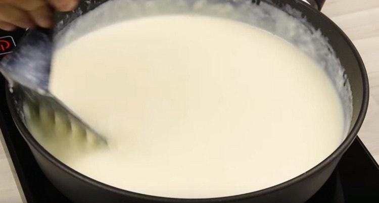 Bring the sauce to the consistency of thick sour cream.