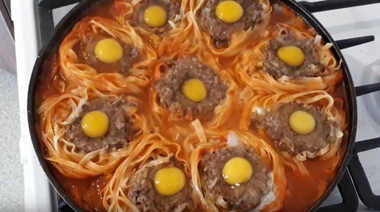 In each nest we knock out a quail egg.