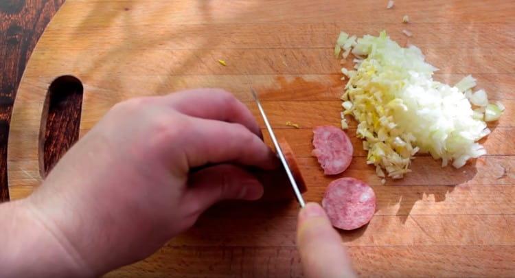 We also cut smoked sausage.