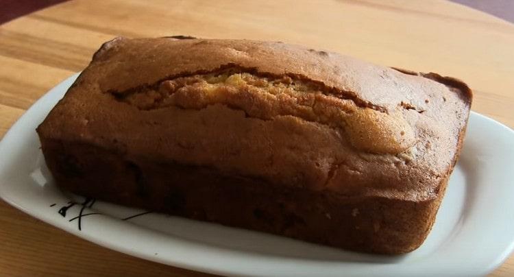 Appetizing tangerine muffin is ready.