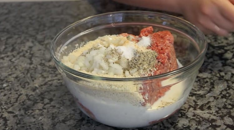 Add chopped onion, salt, pepper.