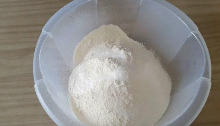 Sift flour into a bowl.