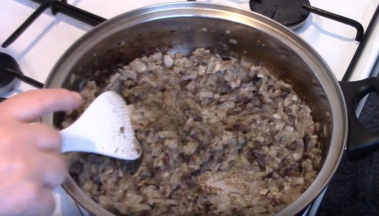 Salt and pepper the filling.