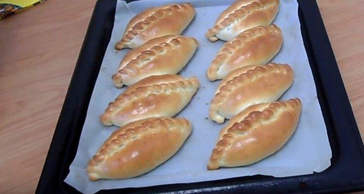 These are the wonderful pies with raisins we have made.