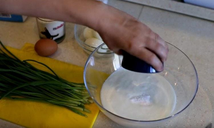 Kefir is mixed with soda.