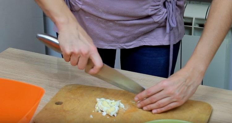 Hard boiled eggs finely chopped.