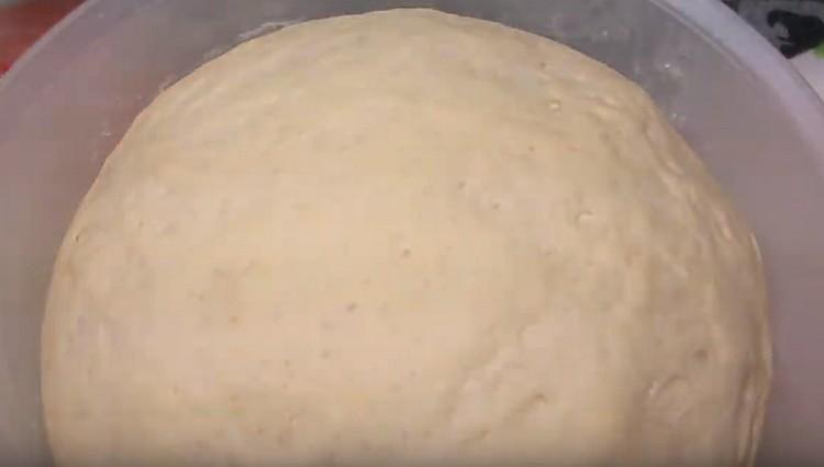 We put the dough in a warm place so that it rises well.