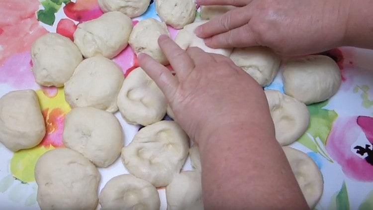 With each finger we make a small depression.