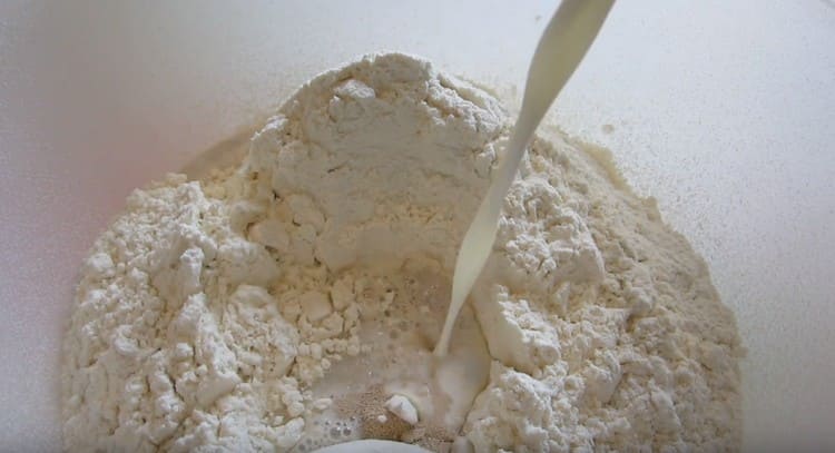 We also add sugar and warm milk.