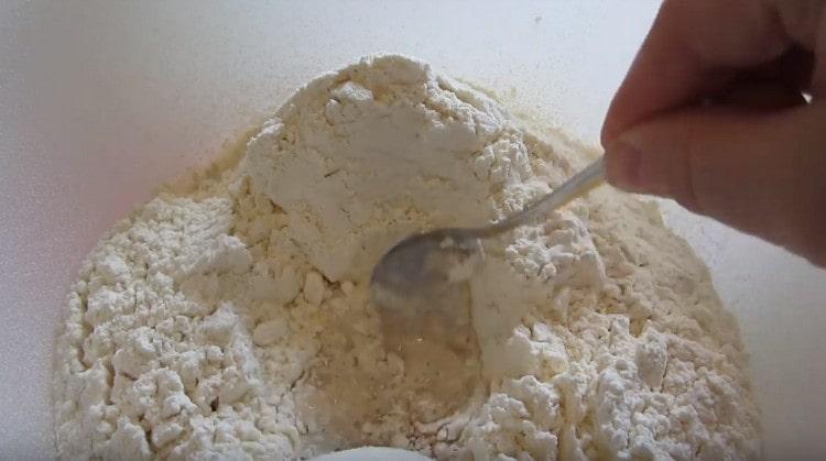 Lightly mix the components together.