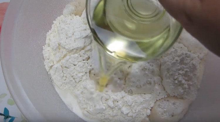 We also add vegetable oil and salt.