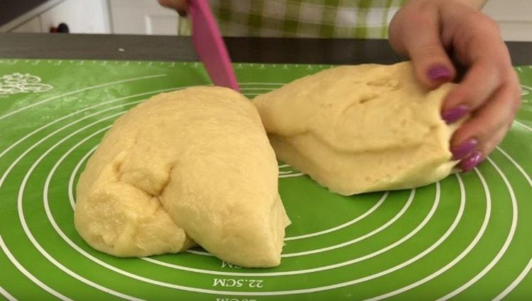 For convenience, divide the dough in half.