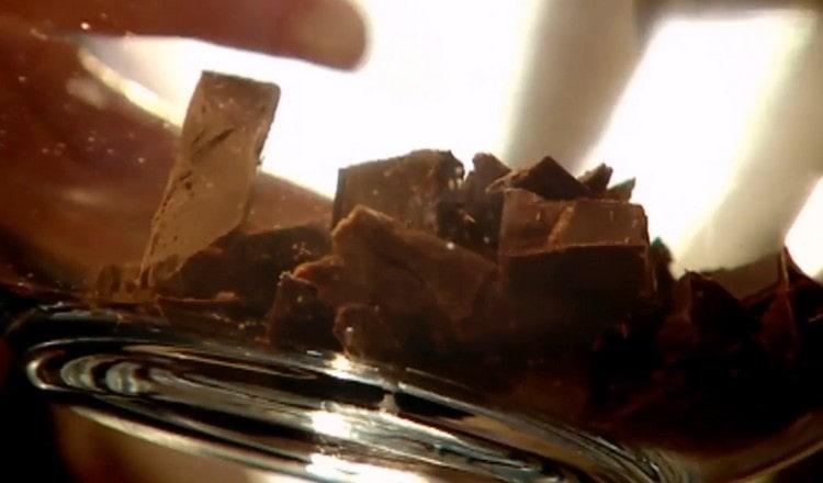 Chop the chocolate.